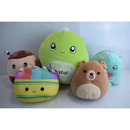 Lot of Squish mallows 5 Free Ship. Bear, Squid, Turtle