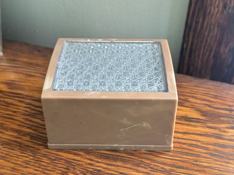 Vintage Merle Norman Cosmetics Brown Marble Plastic Powder Box