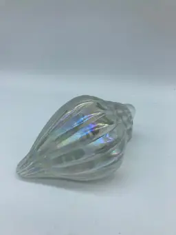 Vintage Iridescent Art Glass Conch Shell Paperweight