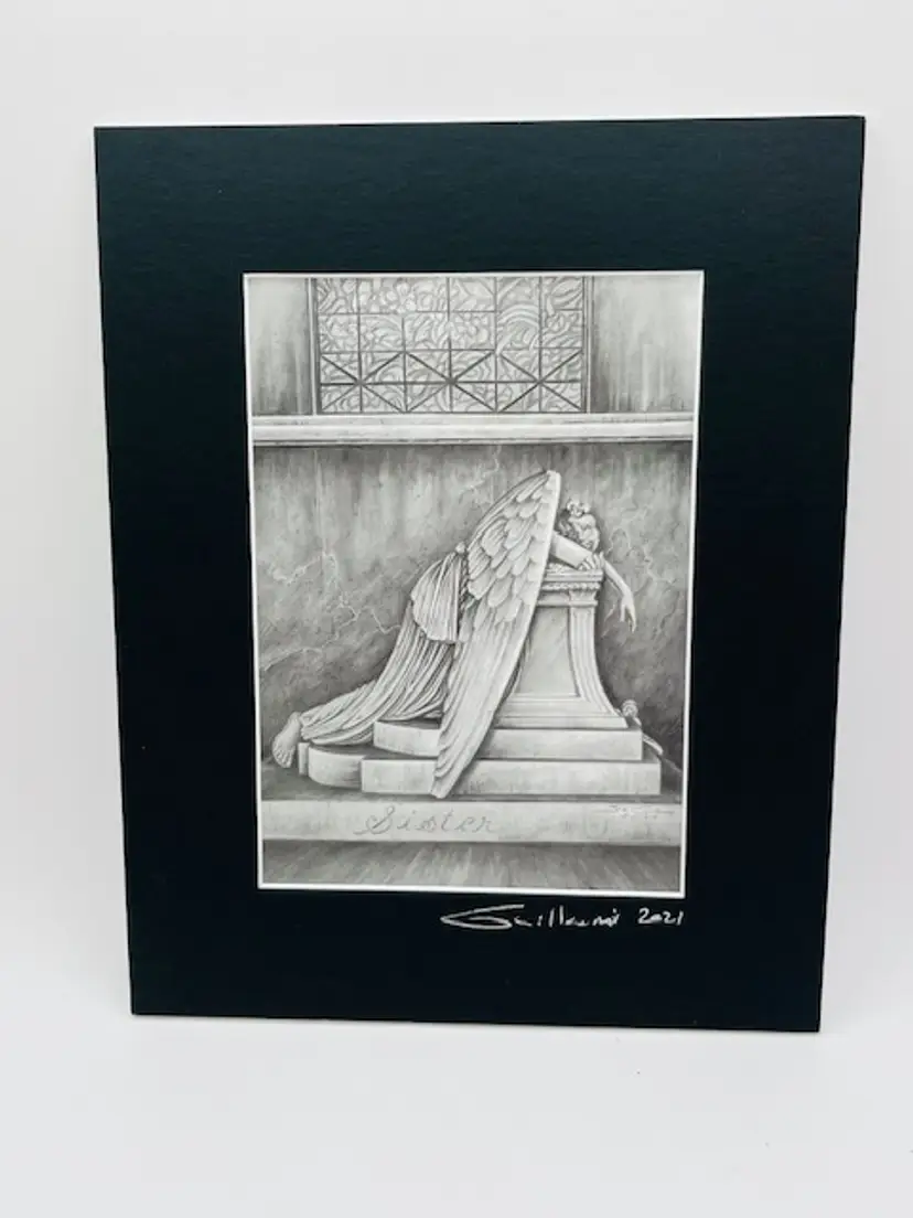 Jon Guillaume Signed Matted Art Print Fallen Angel