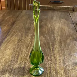 11” Viking 6 Petal Avocado Green Swung Vase