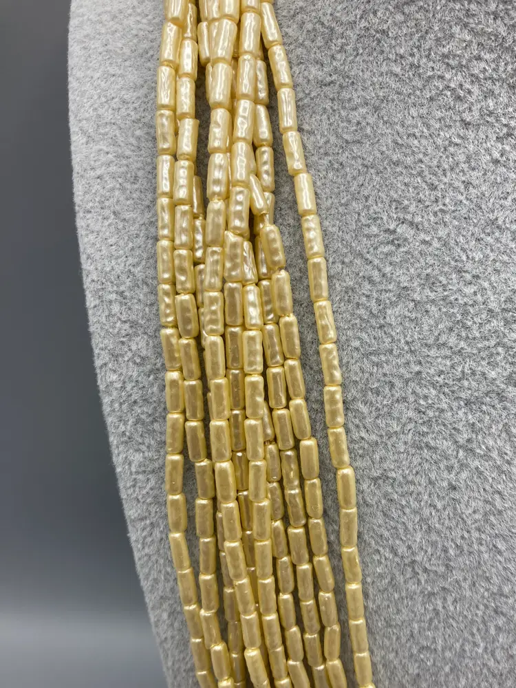 Vintage Multiple Strand Cream Necklace - Made in Hong Kong