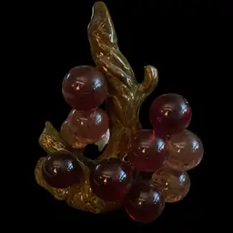 MCM Lucite Grape Cluster On Ceramic Branch