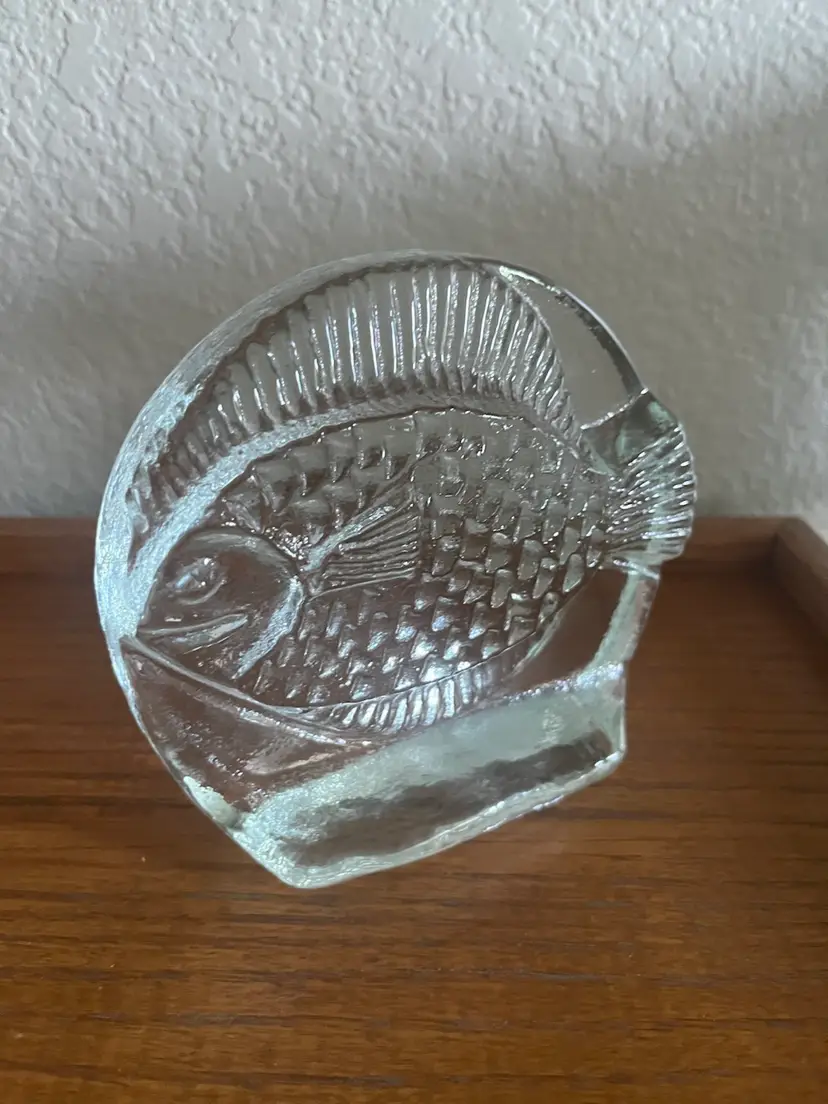 Vintage MCM Pilgrim Glass Fish Bookend (1) Mid Century MCM