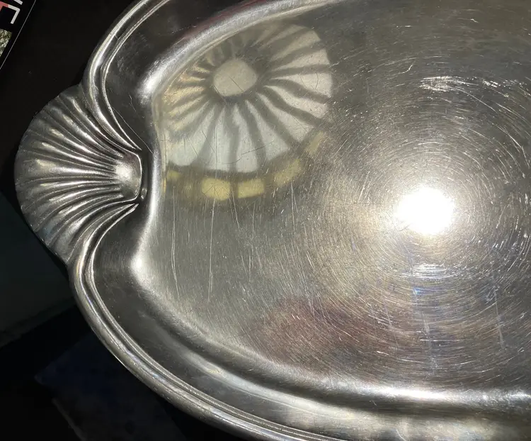 Vintage Large Wilton Armetale Shell Handle Tray