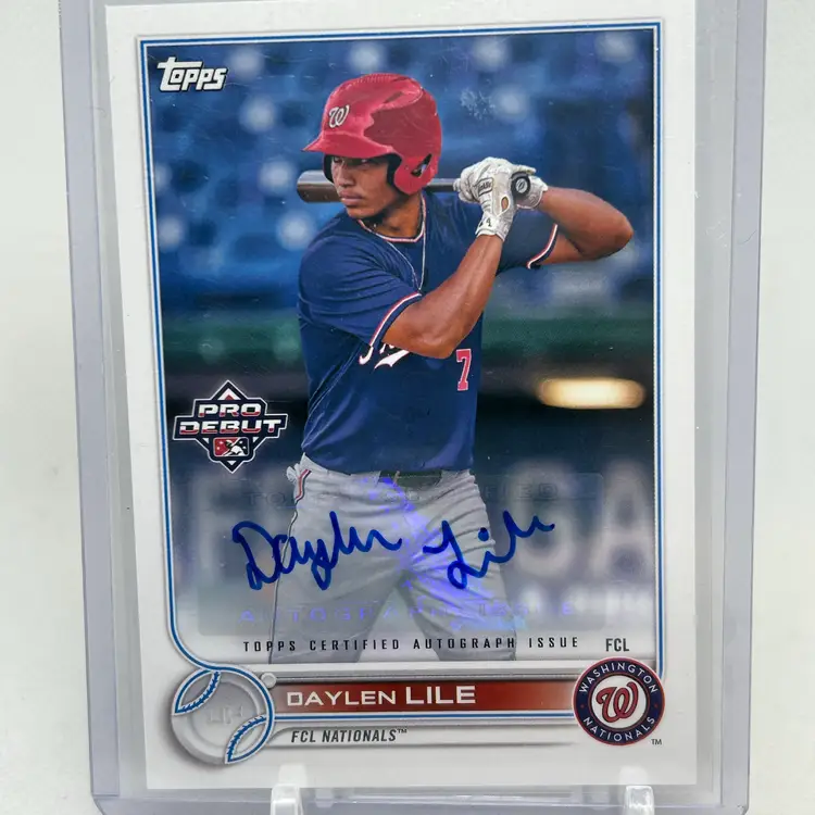 Daylen Lile 2022 Topps Pro Debut Auto Washington Nationals