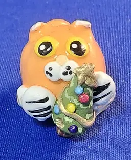 Christmas Shirley's Cats - Orange Cat with Christmas Tree