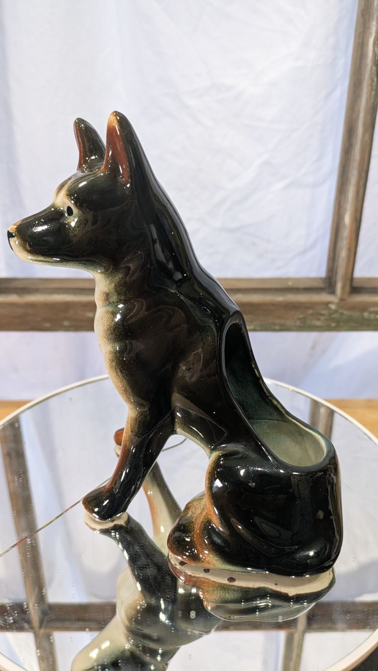Porcelain Dog Candle Holder