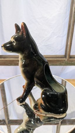 Porcelain Dog Candle Holder