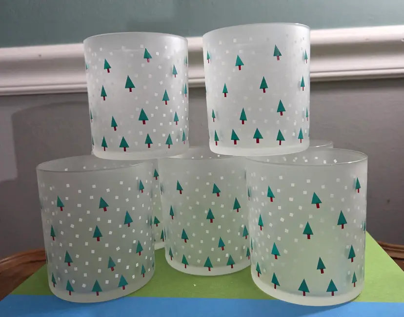 Vintage Neiman Marcus Frosted Lowball Glasses (7)