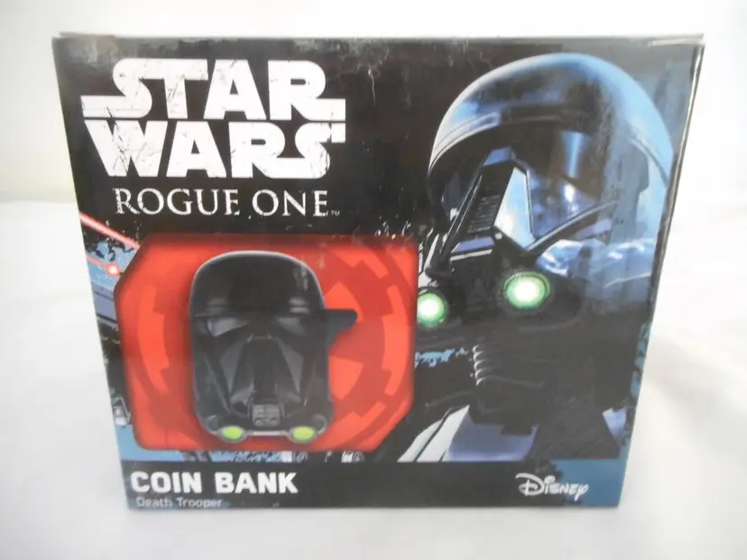 NIB Disney 2016 Star Wars Rogue One Death Trooper Helmet Coin Bank