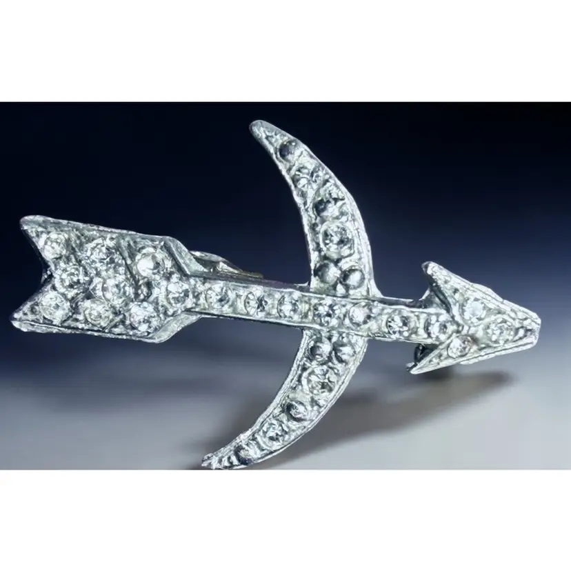 Antique Art Deco Pot Metal Arrow Brooch - 1.5” x 1/2”