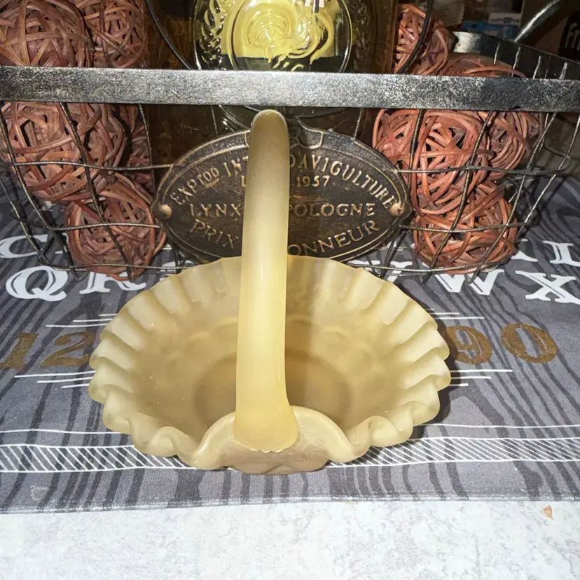 #29-  Westmoreland Yellow Satin Crimped Ridge