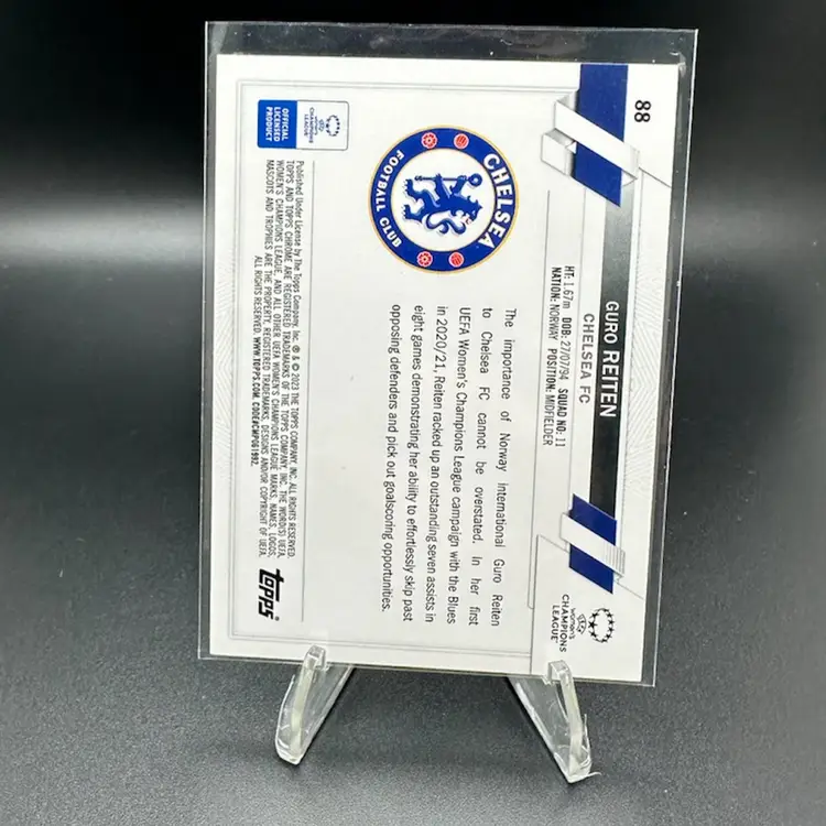 Guro Reiten RC 2022-23 Topps Chrome UEFA Women’s Championship League Aqua Chelsea