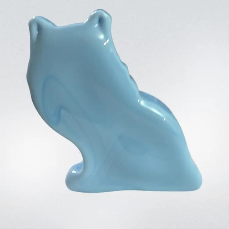 G- Wilkerson Blue Art Glass cat