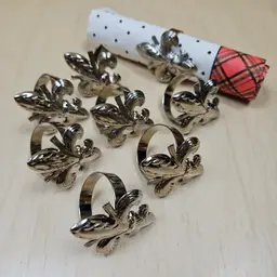 Set of 8 napkin rings, champagne silver color Dining, Party, Dinner Weddiing