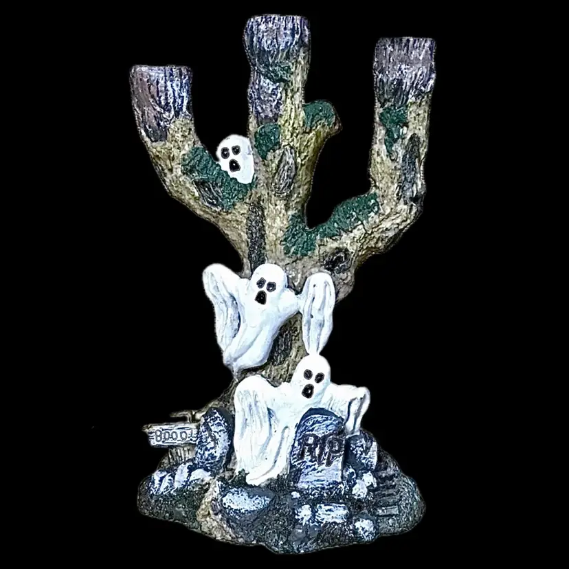 Haunted Graveyard Resin Taper Candle Holder Spooky Goth Whimsigoth Halloween