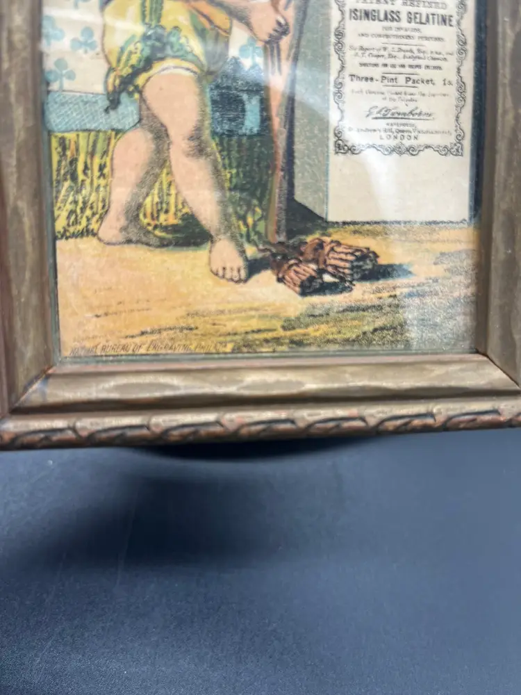 Victorian Trade Card Advertising Swinborne's Isinglass Gelatine, Framed