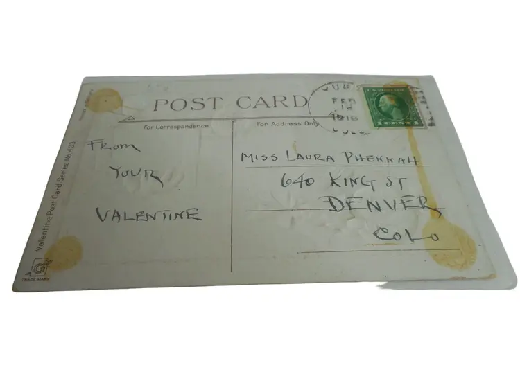 Vintage Valentine Postcard Printed Germany posted St Valentines Day 1910