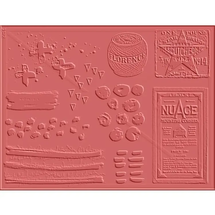 Unmounted Rubber Stamp Sheet - Background Textures and Vintage Objects Collection