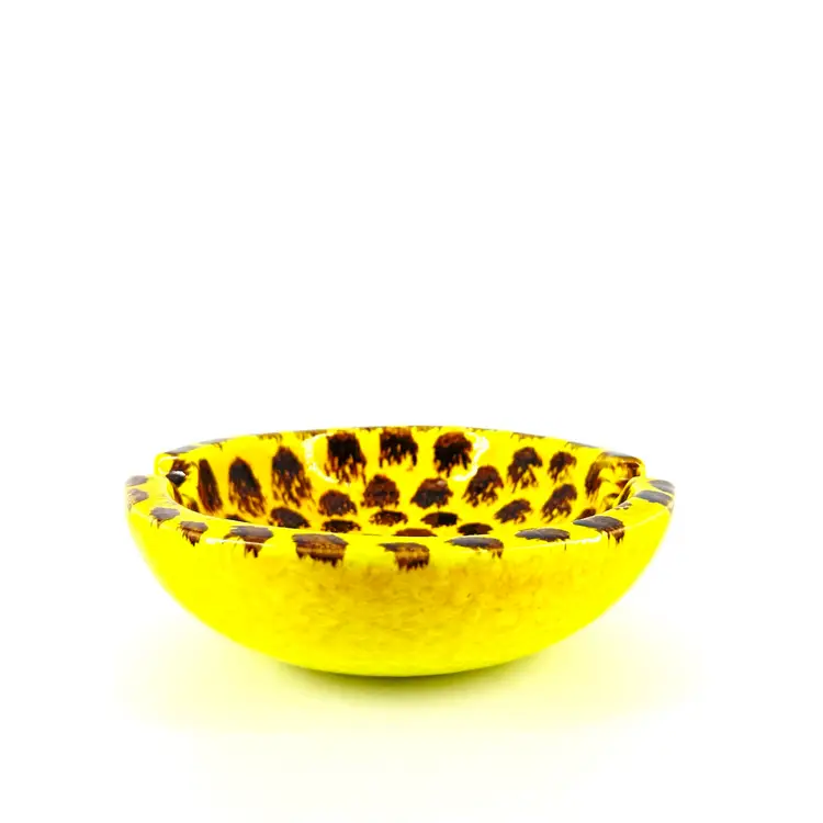 Italian Pottery Giraffe Print Ashtray Dish