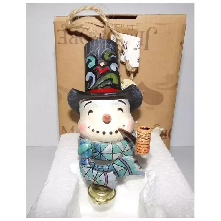 Jim Shore Snowman Dangle Bell Ornament Heartwood Creek 2010 New in Box