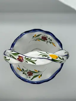 RCCL Hand Painted Basket Made In Portugal 8 1/4”