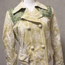 Vintage Apostrophe Yellow Brocade Jacket Size 8
