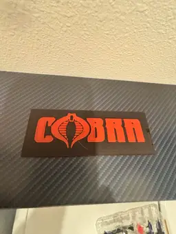 3-D Printed G.I. Joe Cobra Symbols, Roughly 2” X 4 1/2”
