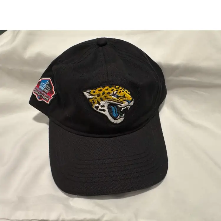 Vintage Jacksonville Jaguars NFL Adjustable Hat Hook & Loop Back W/ HOF Patch