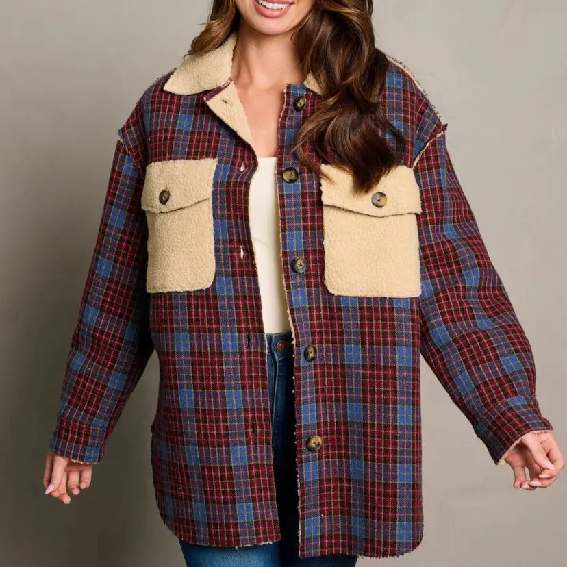PLAID & SHERPA LINED SHACKET NIP