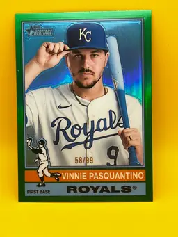 2024 Heritage High Number Vinnie Pasquantino Green Chrome /99 Kansas City Royals