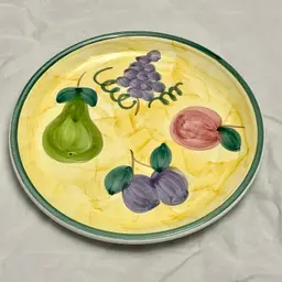Caleca Frutta Fruit Pattern 8 1/8" Ceramic Salad Plate, Disco'd, EUC