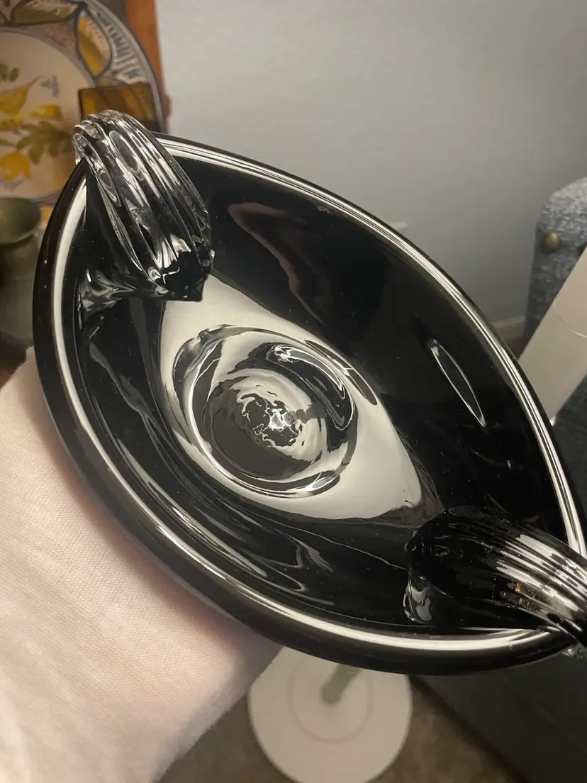 Black LE Smith Art Glass Bowl