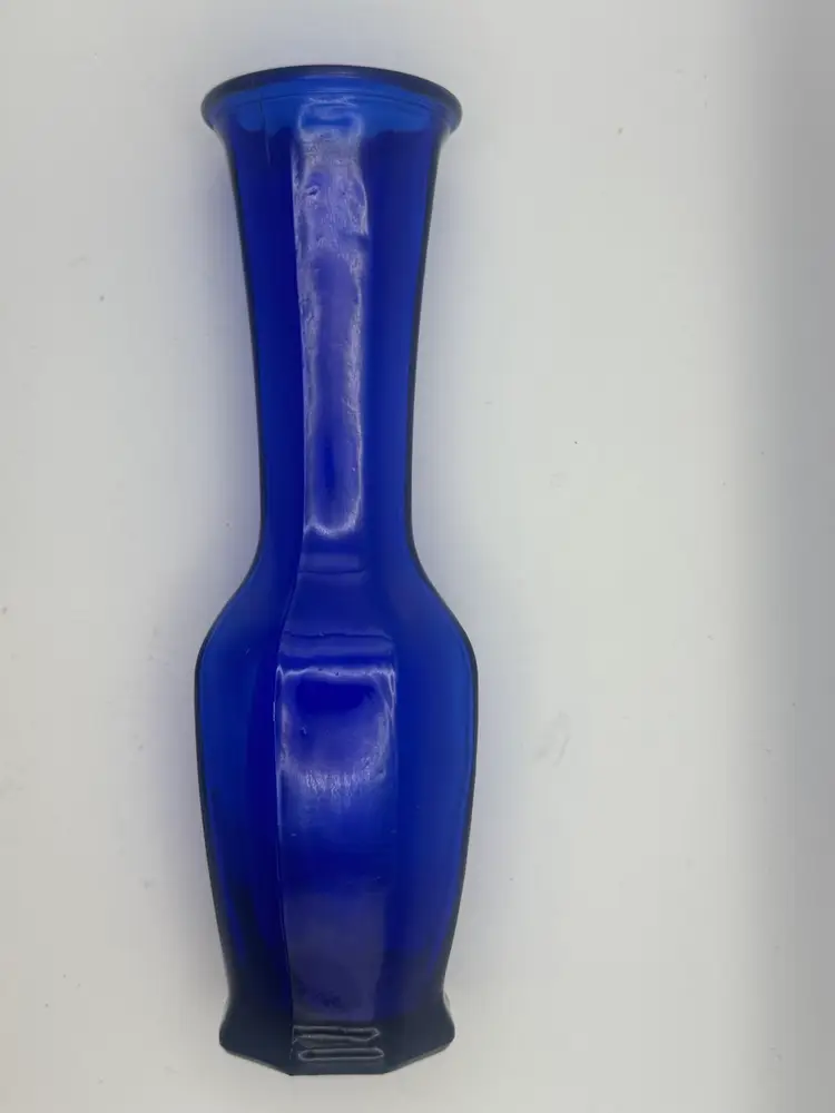Cobalt Blue Paneled Indiana Glass Bud Vase 9”