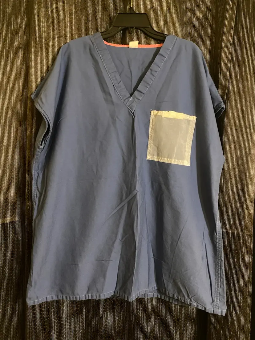 Frham Men's Size XL Blue Short Sleeve Scrubs Top