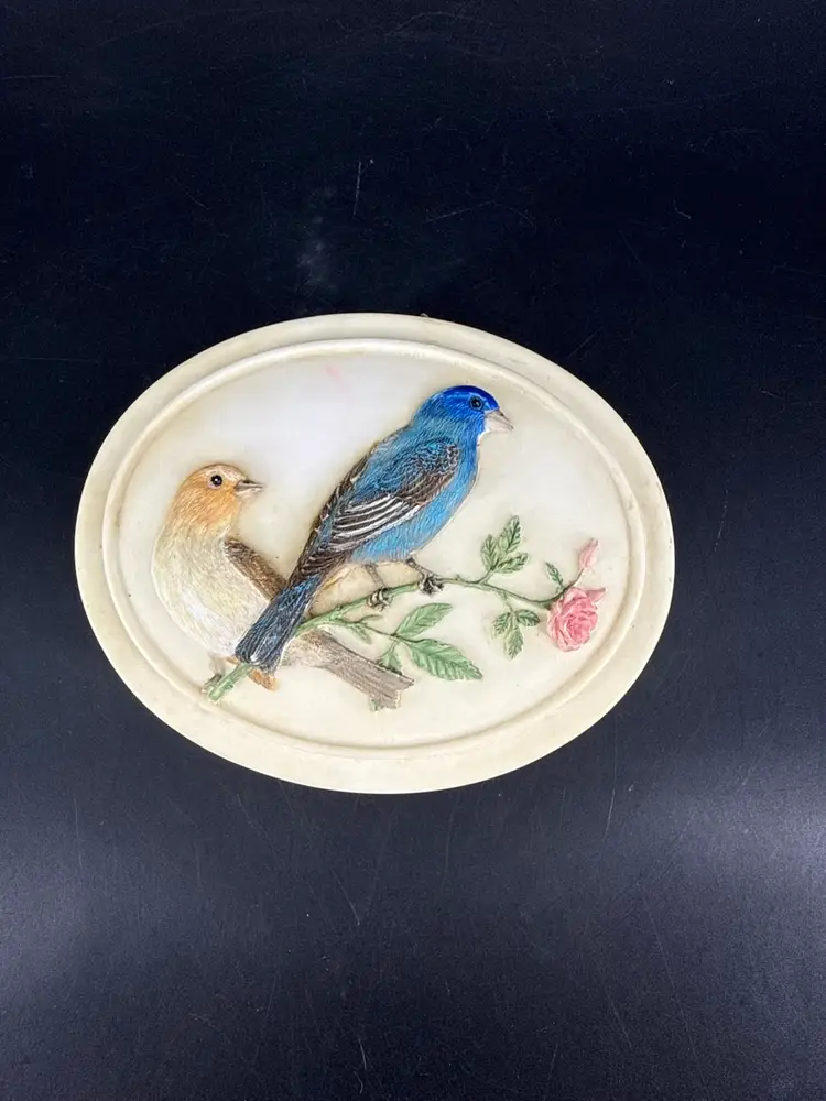 Indigo & Orchid Boxes Of Light Indigo Buntings 2 Tealight Candle Holder Lidded Trinket Box