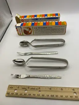 2 Vintage German Schneckenbesteck Snail Sets By Dreizack Solingen Original Box