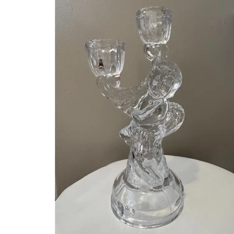 Vintage Mikasa Glass Cherub Candelabra