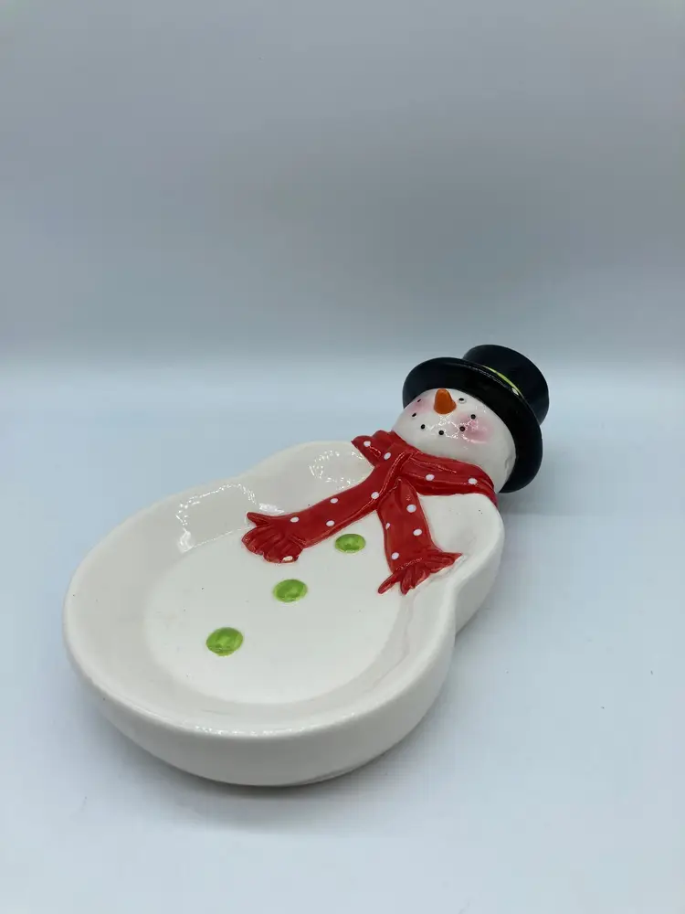 Ceramic Snowman Dish, Spoon Rest