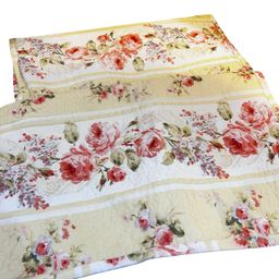 002 Set Of Two Floral, Shabby Chic Yellow pillow shams
