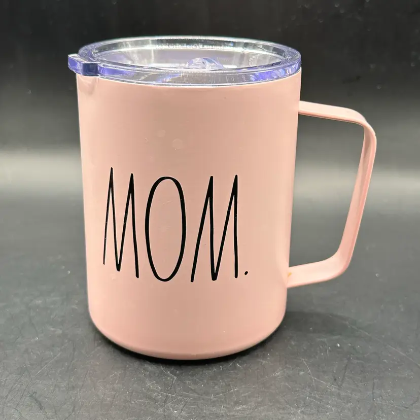 Rae Dunn MOM Insulated Steel Travel w/Lid Coffee Mug Pink Coffee Mug To Go