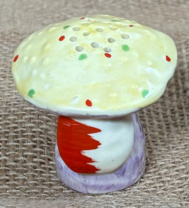 Vintage Crown Devon Mushroom Salt Spice Shaker Toadstool Goblincore Twee Cute