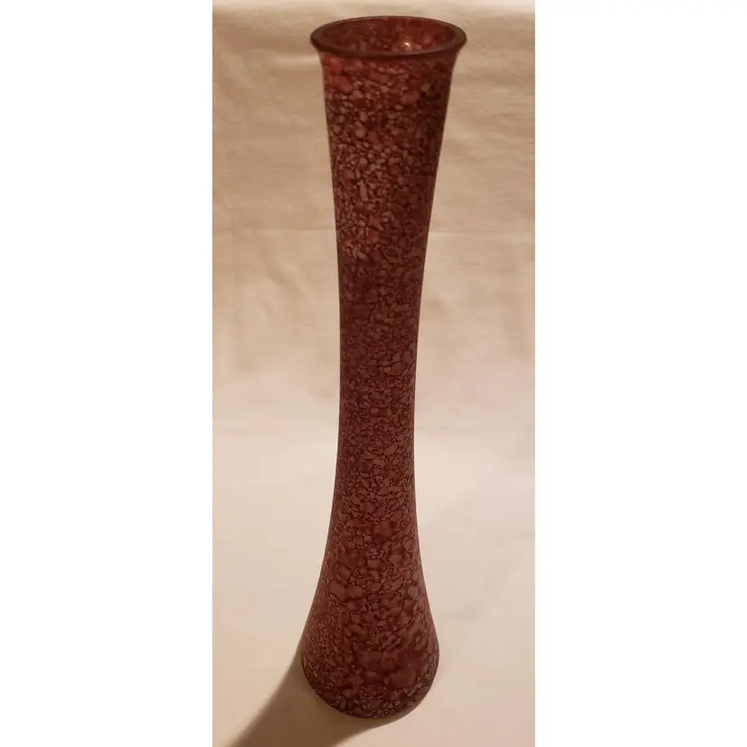 Tall 12 1/2" Purple Lavender Mottled Flower Bud Vase Spain