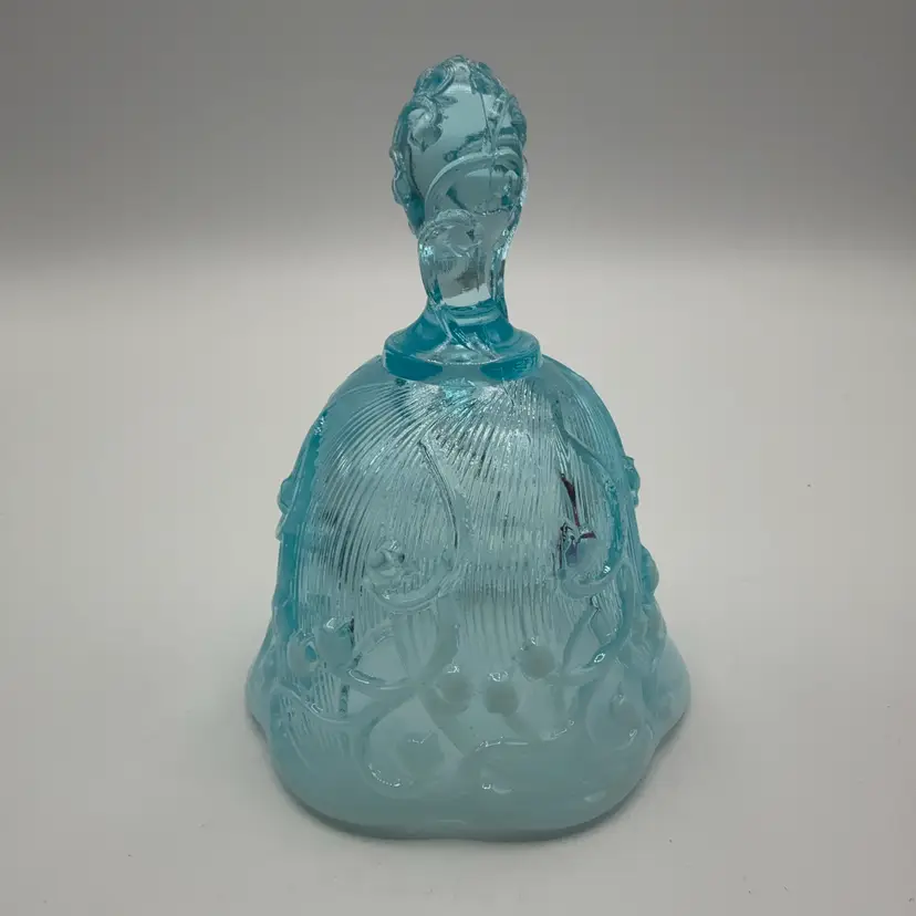 Fenton Ice Blue Lilly Of The Valley Glass Bell