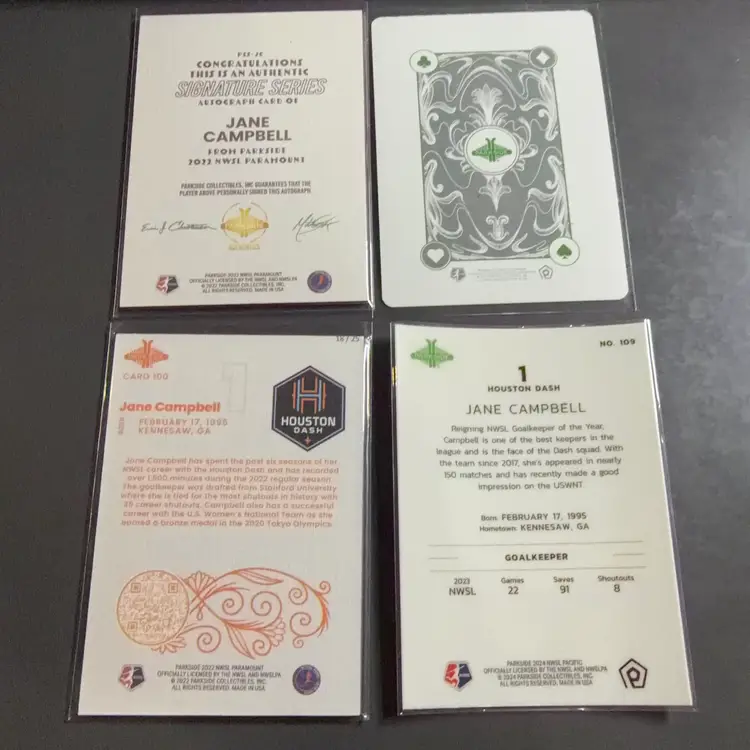 Jane Campbell Lot - Parkside Paramount 18/25 & Auto - Beachwood Playing Card K❤️ - 2024 Pacific Base