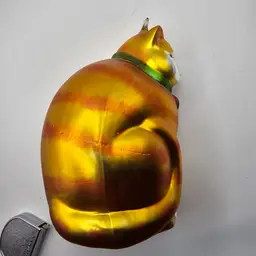 Large Dept 56 Blown Glass Christmas Cat