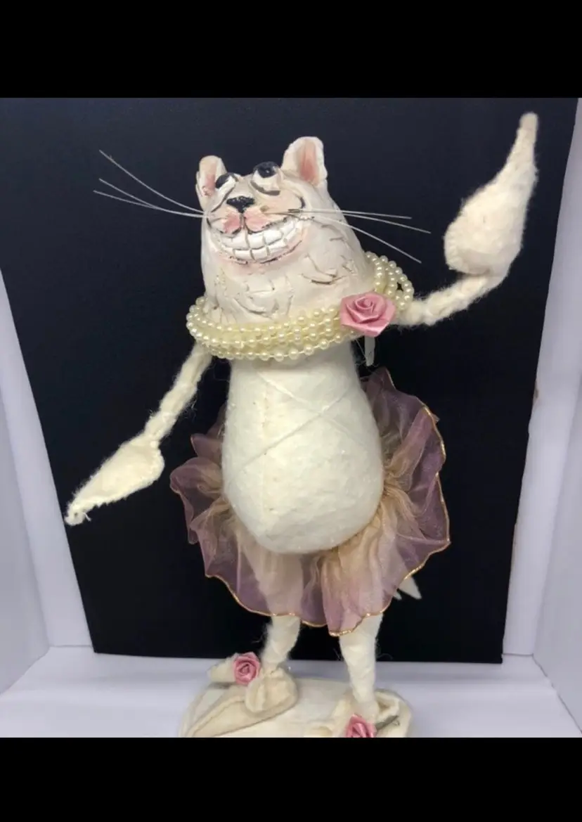Unique Hand-Crafted Kooky Crazy Ballerina Kitty Cat