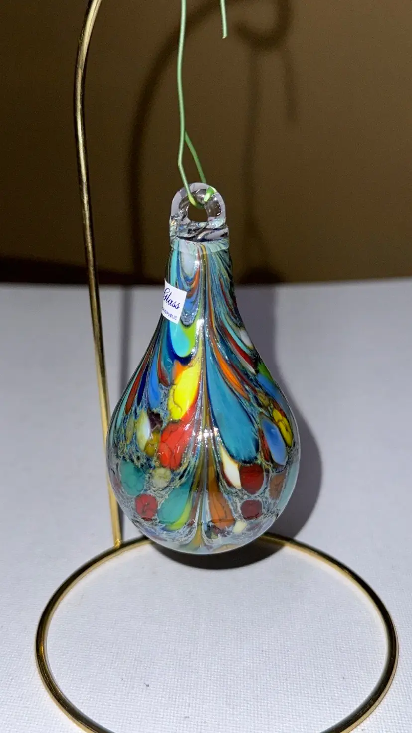 Art glass hand blown made in Czech Republic JK Glass ornament