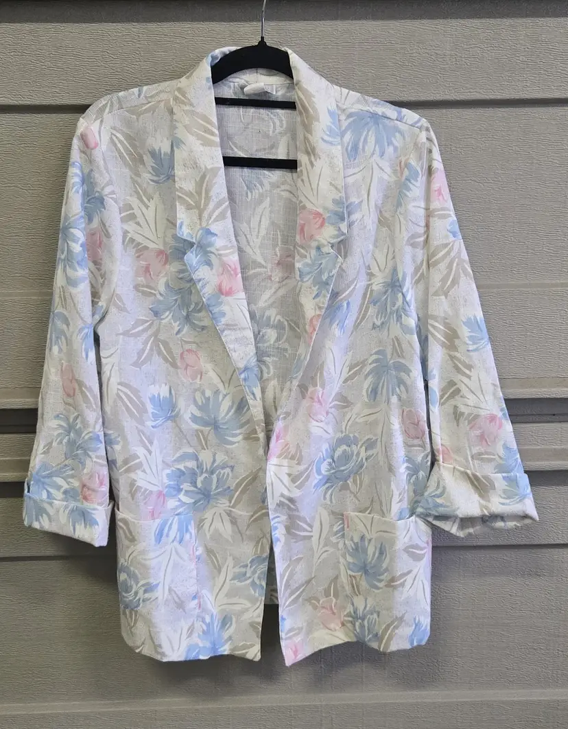Charlotte Street No Button Jacket Floral Design Size 12